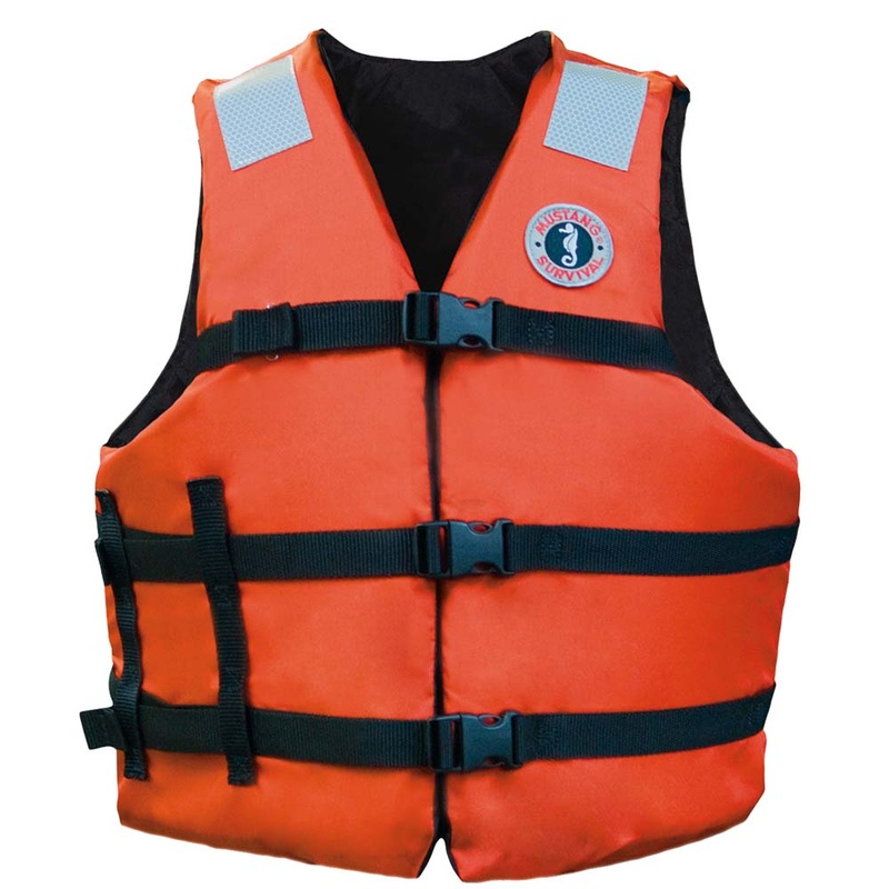 Mustang Flotation Vest  Orange  Adult Universal  Boat Box