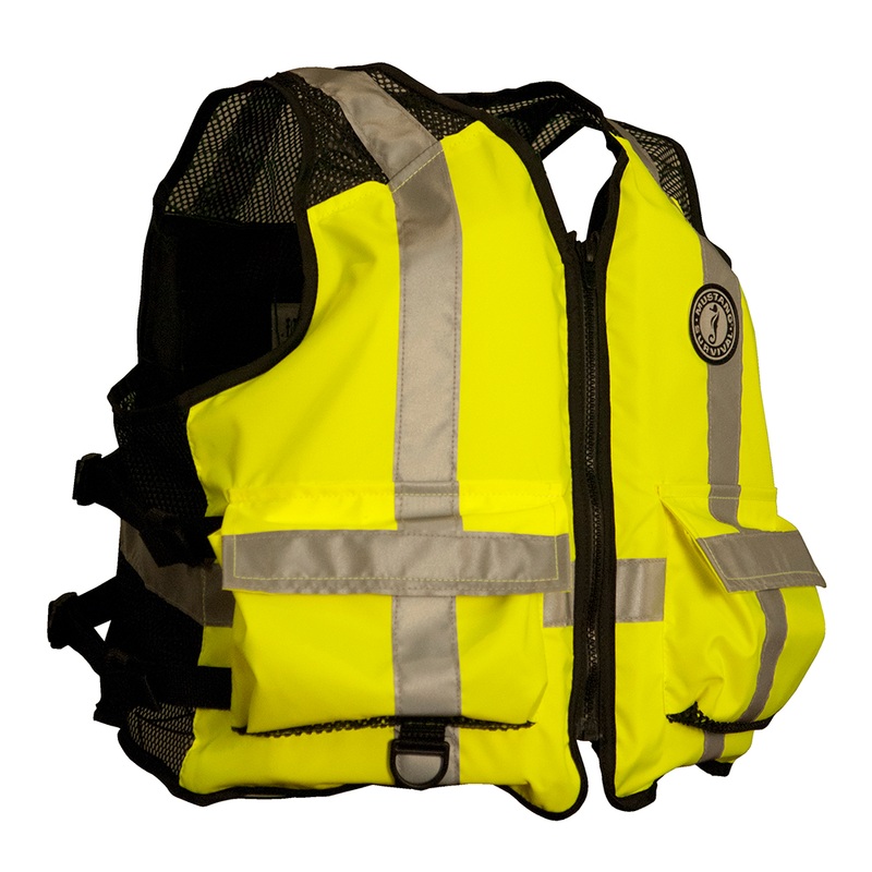 Mustang High Visibility Industrial Mesh Vest  Fluorescent Yellow/Green/Black  4XL/5XL  Boat Box