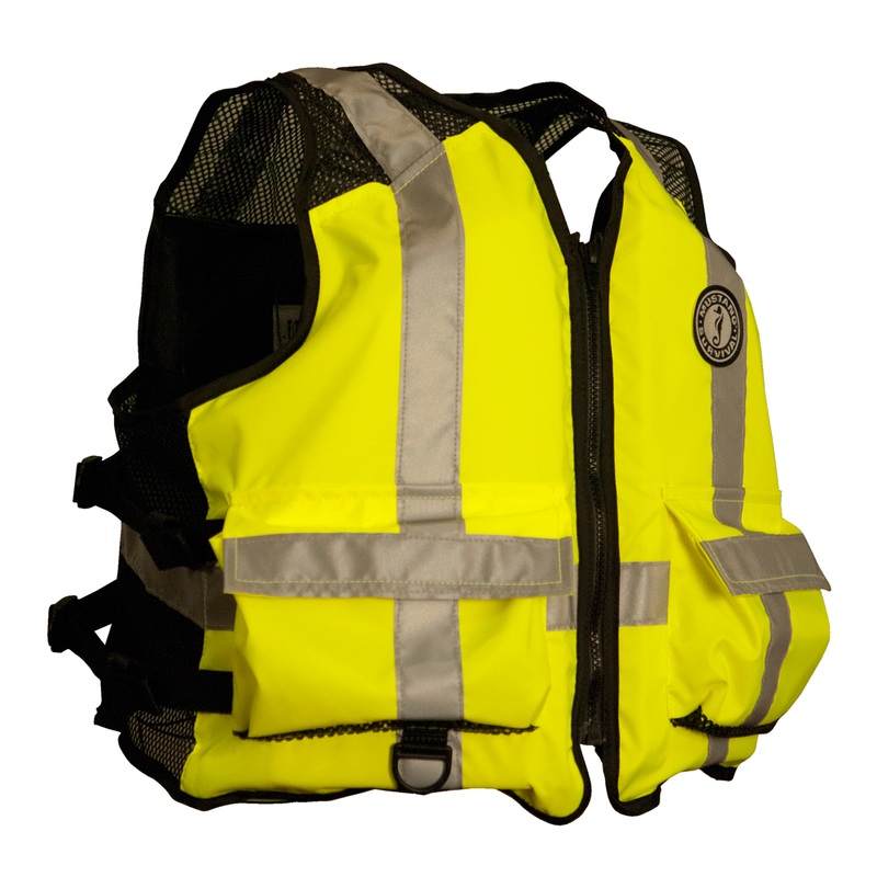 Mustang High Visibility Industrial Mesh Vest  Fluorescent Yellow/Green/Black  Small/Medium  Boat Box