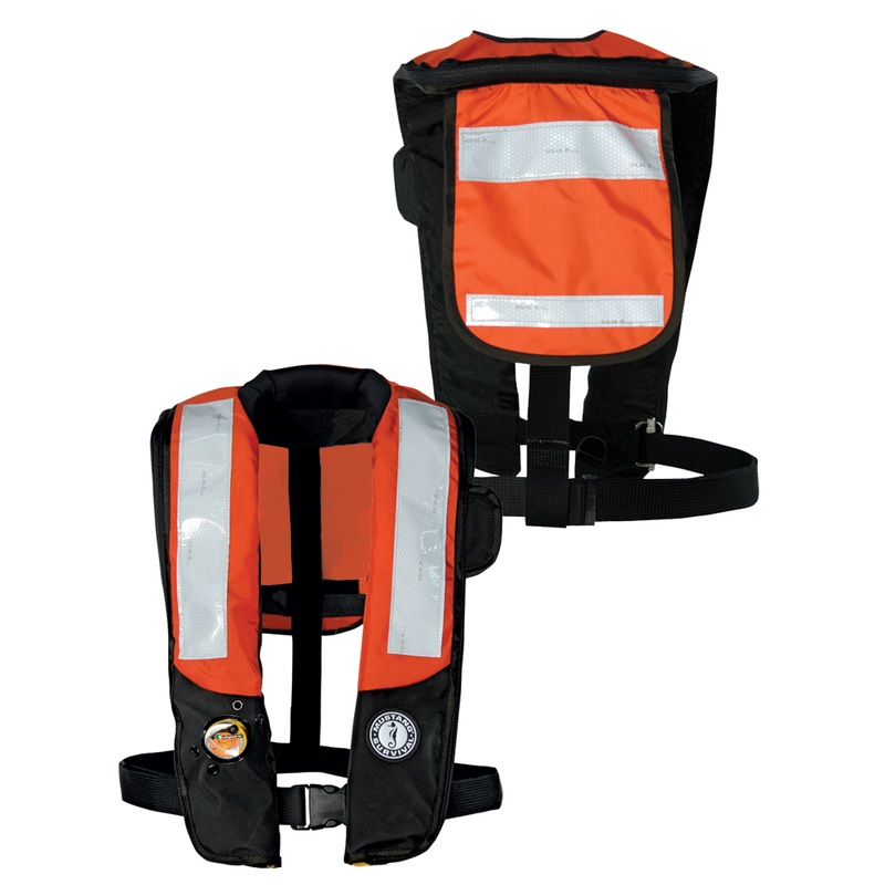 Mustang HIT Inflatable PDF w/SOLAS Reflective Tape  Orange/Black  Automatic/Manual  Boat Box