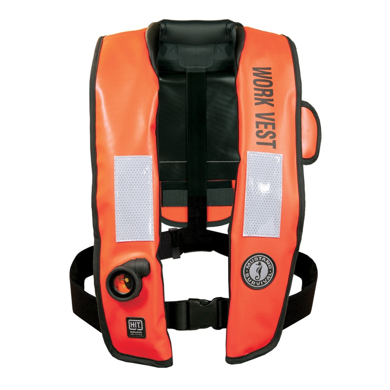 Mustang HIT Inflatable Work Vest  Orange  Automatic/Manual  Boat Box