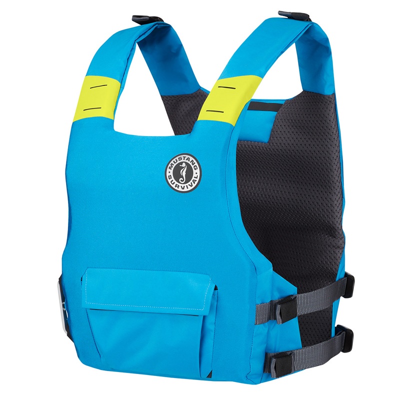 Mustang Khimera Dual Flotation PFD  Azure Blue  Manual  Boat Box