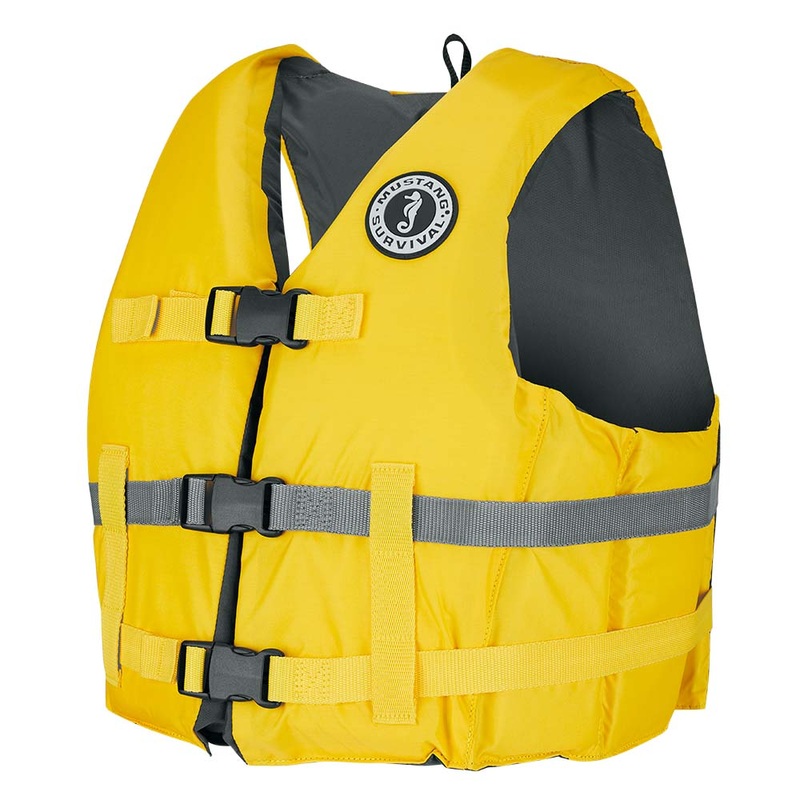 Mustang Livery Foam Vest  Yellow  XL/XXL  Boat Box