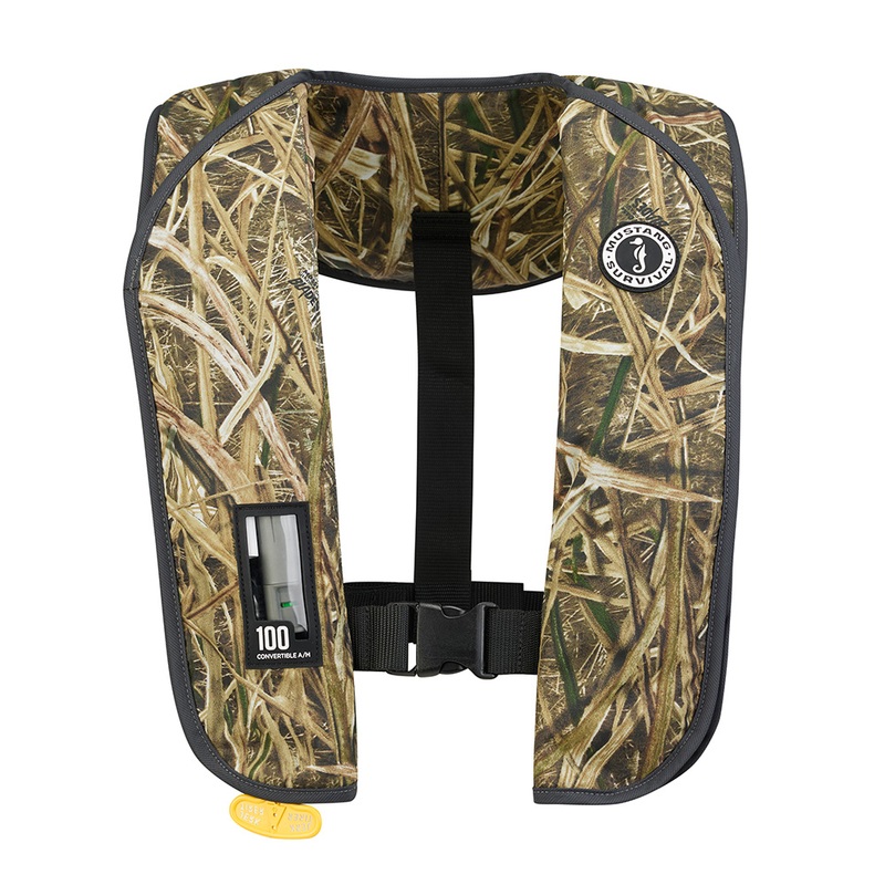 Mustang MIT 100 Convertible Inflatable PFD  Camo  Boat Box