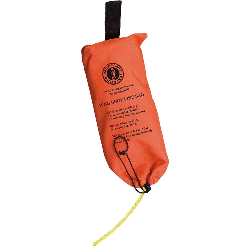 Mustang Ring Buoy Throw Bag  90′ Rope  Boat Box