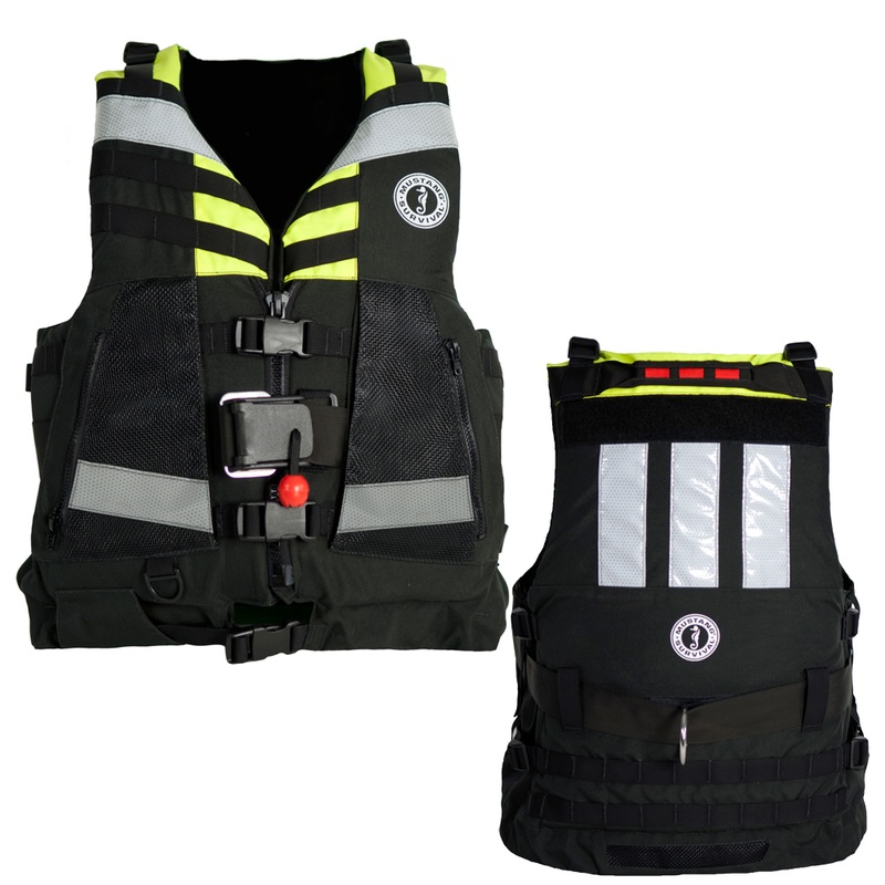 Mustang Swift Water Rescue Vest  Fluorescent Yellow/Green/Black  Universal  Boat Box
