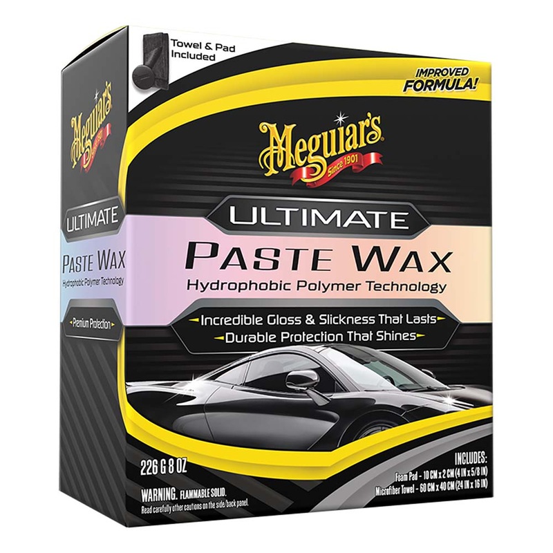 Meguiar’s Ultimate Paste Wax  Long-Lasting, Easy to Use Synthetic Wax  8oz  Boat Box