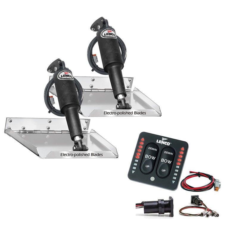 Lenco 18 x 14 Standard Performance Trim Tab Kit w/LED Indicator Switch Kit 12V  Boat Box