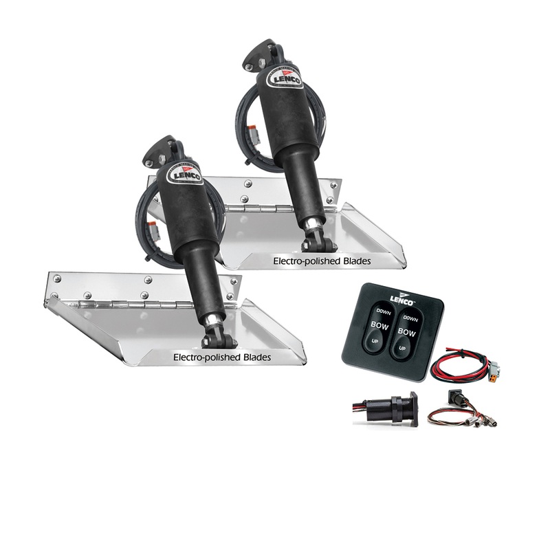 Lenco 18 x 14 Standard Performance Trim Tab Kit w/Standard Tactile Switch Kit 12V  Boat Box
