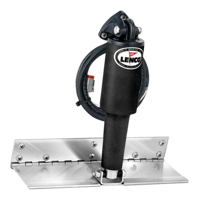 Lenco 4 x 12 Limited Space Trim Tab Kit w/o Switch Kit 12V  Electro-Polished  Short Actuator  Boat Box