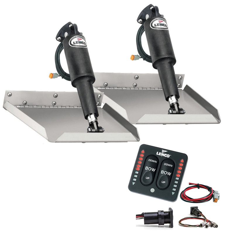 Lenco 9 x 12 Edge Mount Trim Tab Kit w/LED Indicator Switch Kit  Boat Box