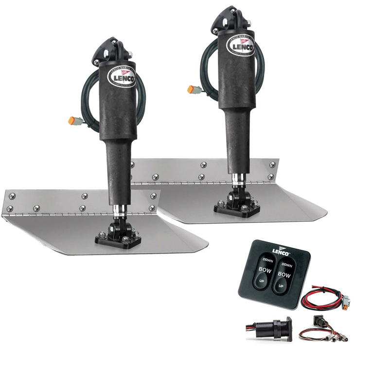 Lenco 9 x 12 Standard Trim Tab Kit w/Standard Integrated Switch Kit 12V  Boat Box
