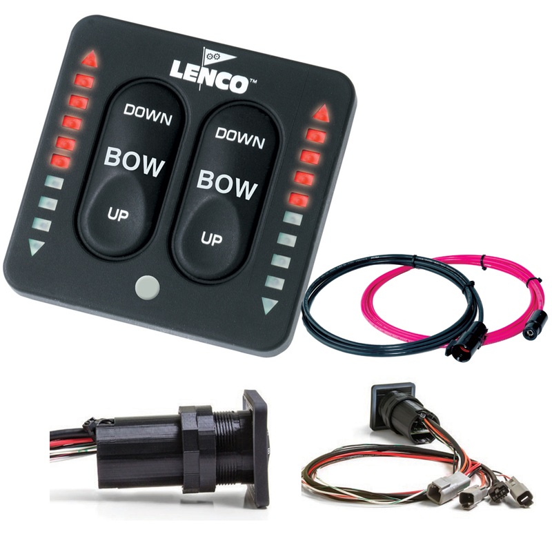 Lenco LED Indicator Integrated Tactile Switch Kit w/Pigtail f/Dual Actuator Systems  Boat Box