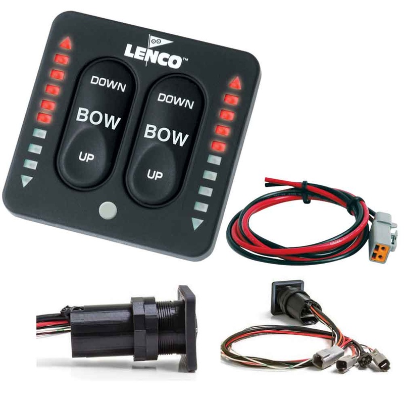 Lenco LED Indicator Integrated Tactile Switch Kit w/Pigtail f/Single Actuator Systems  Boat Box