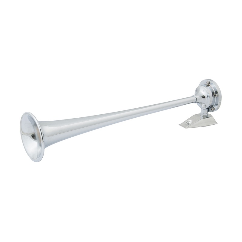 Marinco 12V Chrome Plated Single Trumpet Air Horn  Boat Box