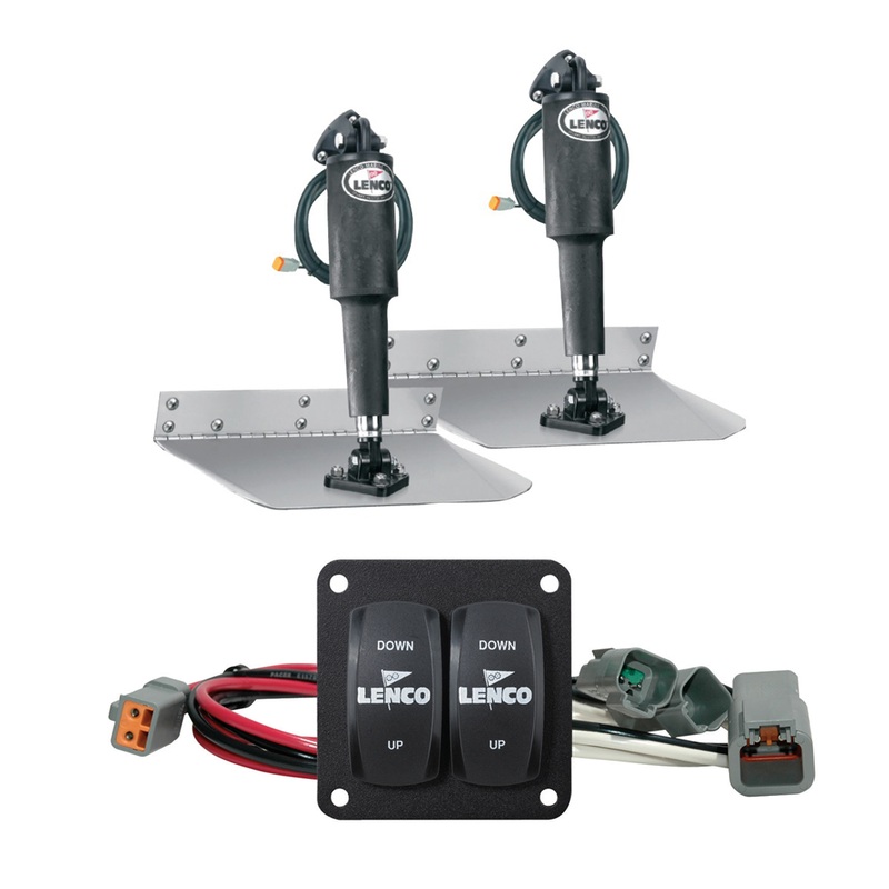 Lenco 12 x 12 Standard Trim Tab Kit w/Double Rocker Switch Kit  Boat Box