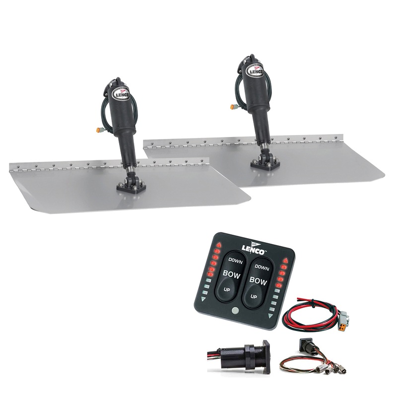 Lenco 12 x 12 Standard Trim Tab Kit w/LED Integrated Switch Kit 12V  Boat Box