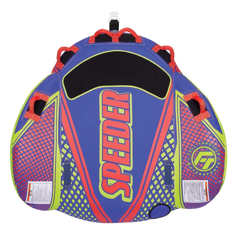 Full Throttle Speeder Towable Tube  2 Rider  Blue  Boat Box
