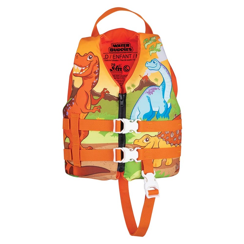Full Throttle Water Buddies Life Vest  Child 30-50lbs  Dinosaurs  Boat Box