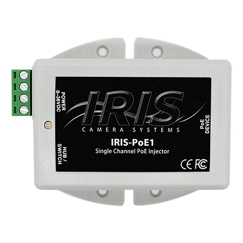Iris Single Channel PoE Injector  8-36VDC Input Voltage & 48VDC Output  Boat Box