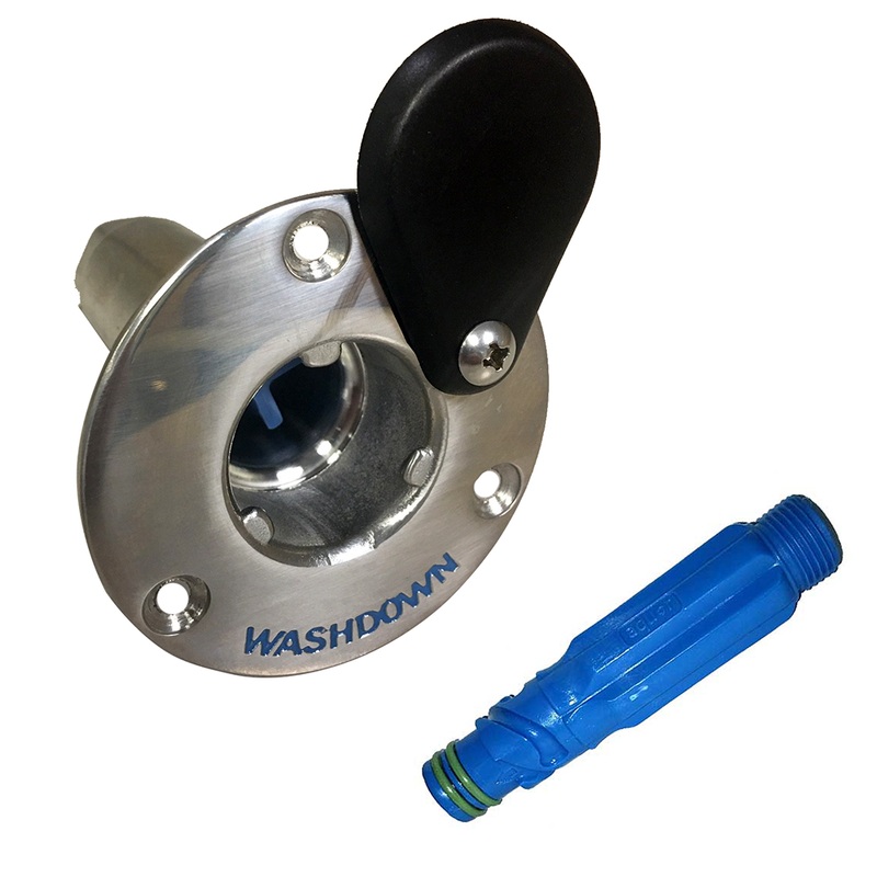 Jabsco Stainless Steel Quick-Release Hose Deck Mount Fitting & Hose Adapter  Boat Box