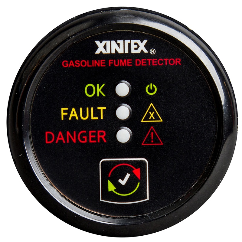 Fireboy-Xintex Gasoline Fume Detector  Black Bezel  12/24V  Boat Box