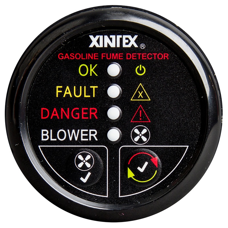 Fireboy-Xintex Gasoline Fume Detector w/Blower Control  Black Bezel  12V  Boat Box