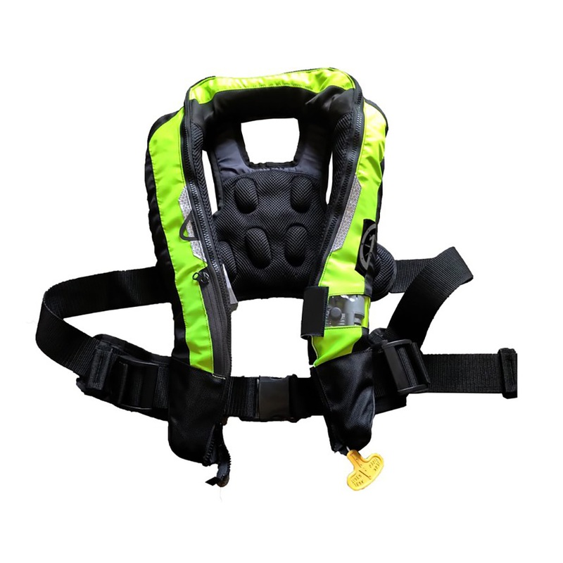 First Watch FW-40PRO Ergo Auto Inflatable PFD  Hi-Vis Yellow  Boat Box