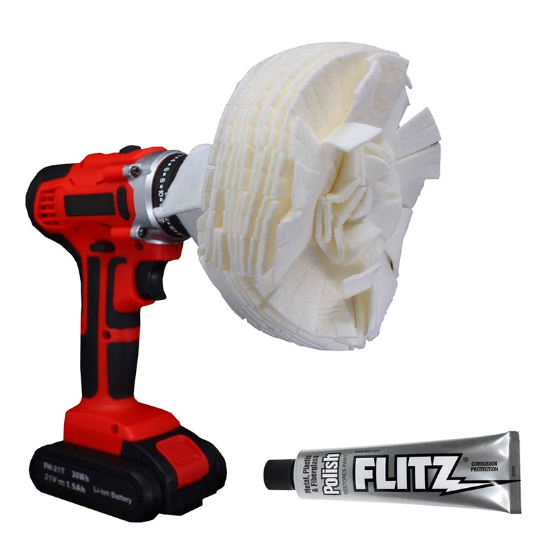 Flitz Buff Ball  Extra Large 7  White w/1.76oz Tube Flitz Polish  Boat Box