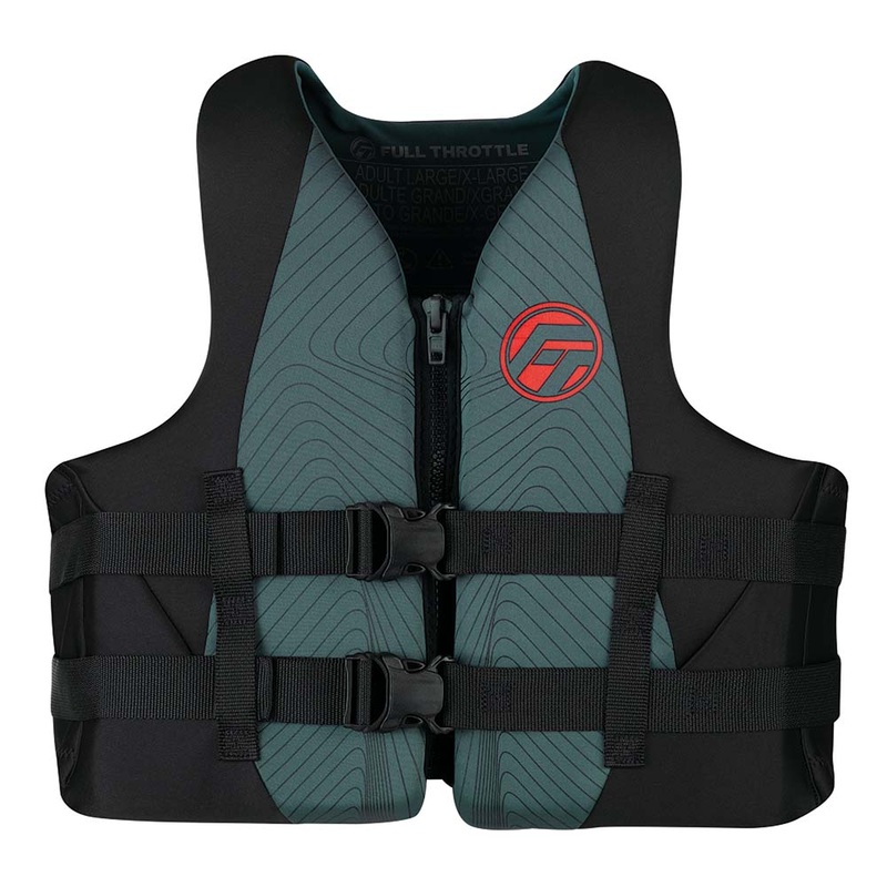 Full Throttle Adult Rapid-Dry Life Jacket  2XL/4XL  Grey/Black  Boat Box