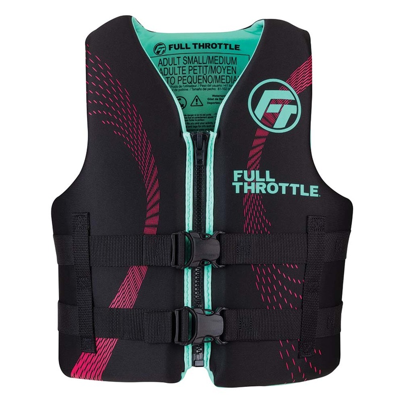 Full Throttle Adult Rapid-Dry Life Jacket  S/M  Aqua/Black  Boat Box