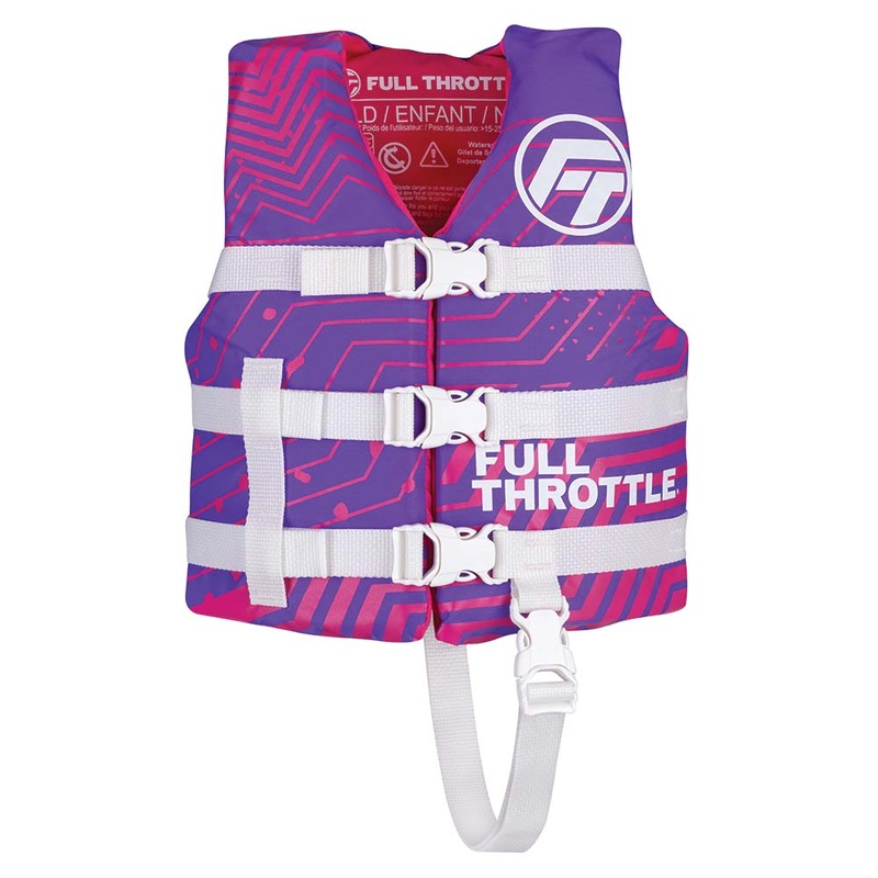 Full Throttle Child Nylon Life Jacket  Purple  Boat Box