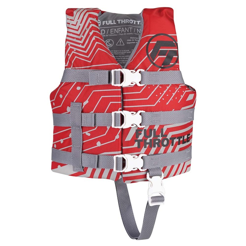 Full Throttle Child Nylon Life Jacket  Red  Boat Box