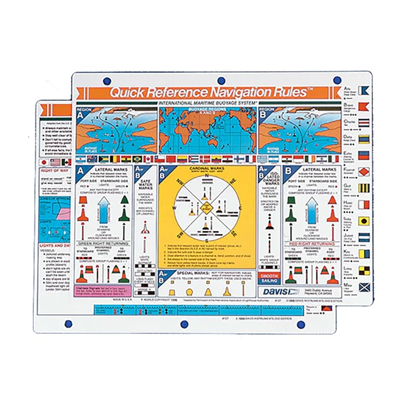 Davis Quick Reference International Navigation Rules Card  Boat Box