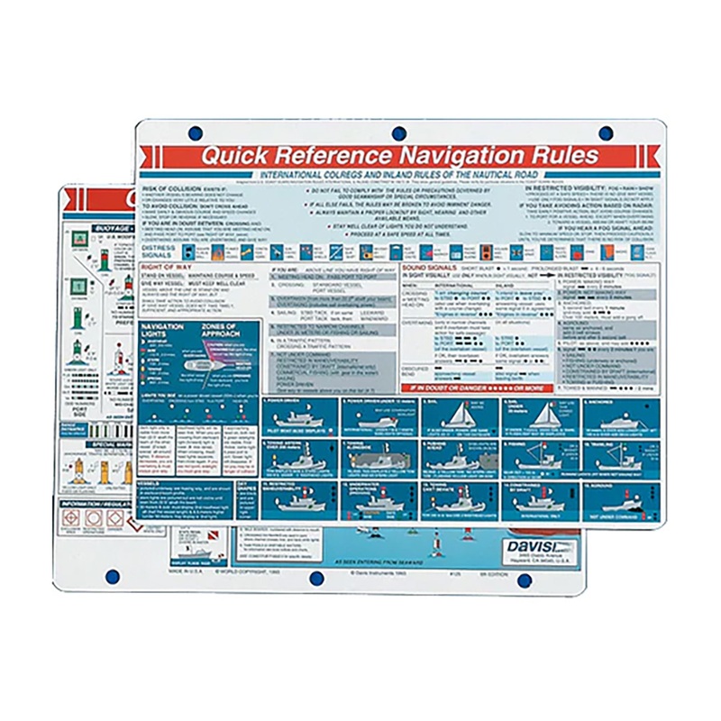 Davis Quick Reference Navigation Rules Card  Boat Box
