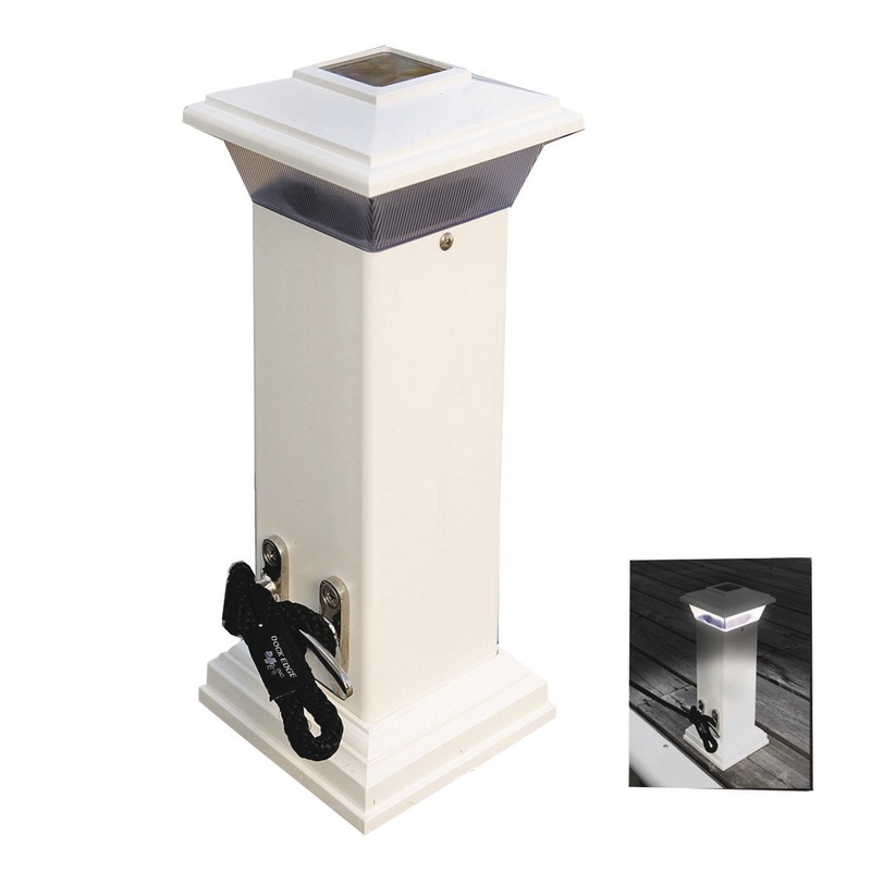 Dock Edge Cleatlite Solar Dock Light w/SS Mooring Cleat 12  Boat Box