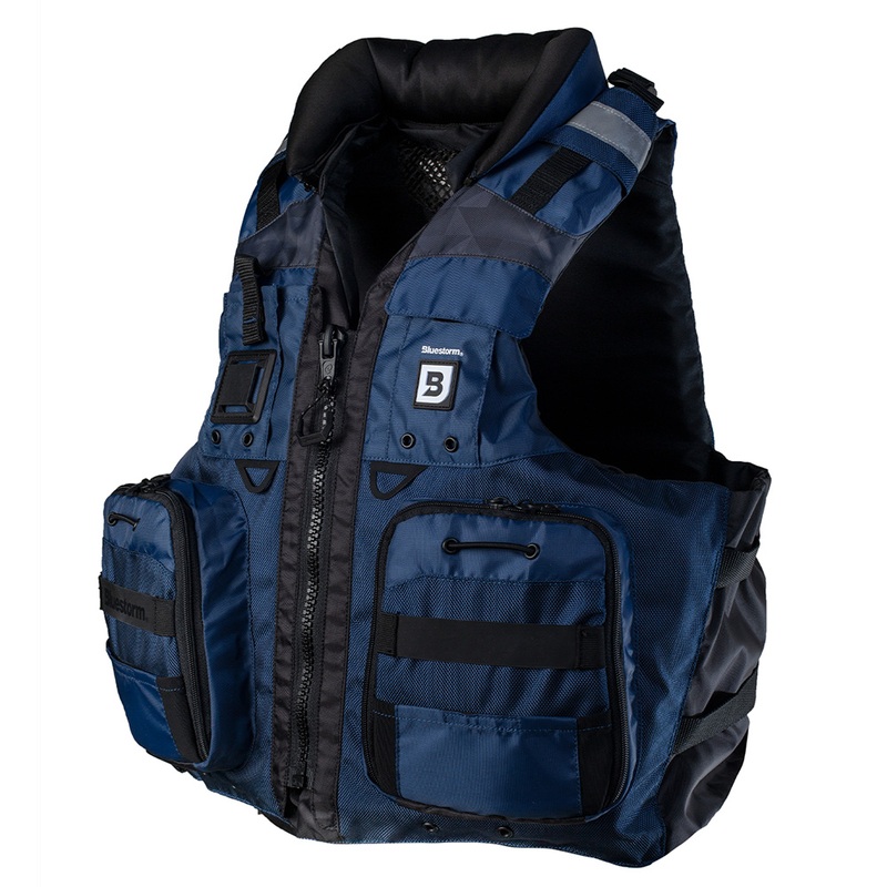 Bluestorm Classic Adult Fishing Life Jacket  Deep Blue  S/M  Boat Box