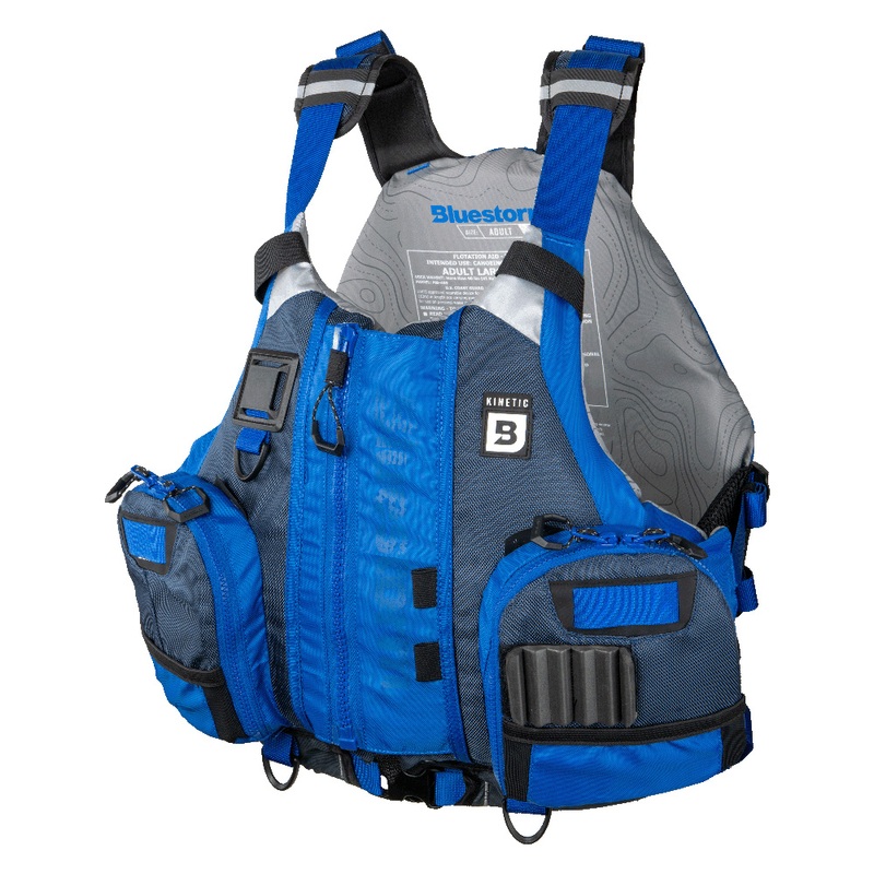Bluestorm Kinetic Kayak Fishing Vest  Deep Blue  L/XL  Boat Box