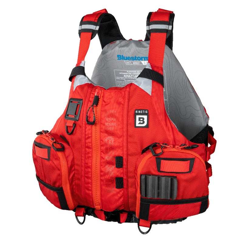 Bluestorm Kinetic Kayak Fishing Vest  Nitro Red  S/M  Boat Box