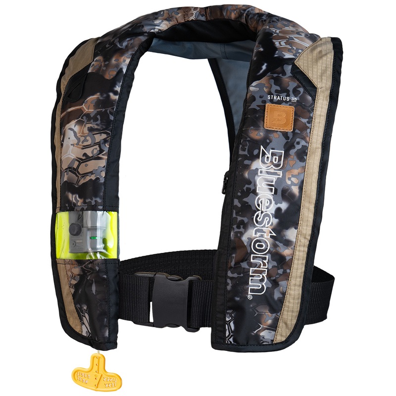 Bluestorm Kryptek Stratus 35 Auto Type II Inflatable PFD  Obscura Skyfall  Boat Box