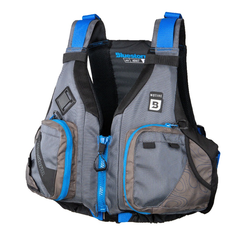 Bluestorm Motive Kayak Fishing Vest  Deep Blue  L/XL  Boat Box