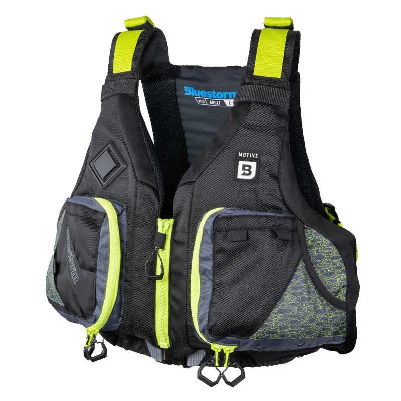 Bluestorm Motive Kayak Fishing Vest  Hi-Vis  S/M  Boat Box