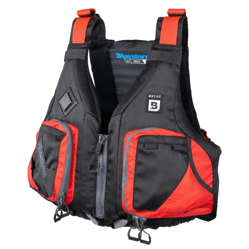 Bluestorm Motive Kayak Fishing Vest  Nitro Red  L/XL  Boat Box
