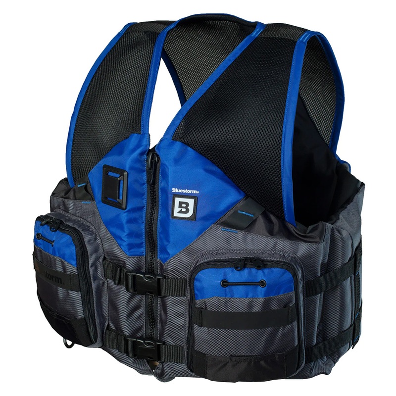 Bluestorm Sportsman Adult Mesh Fishing Life Jacket  Deep Blue  L/XL  Boat Box