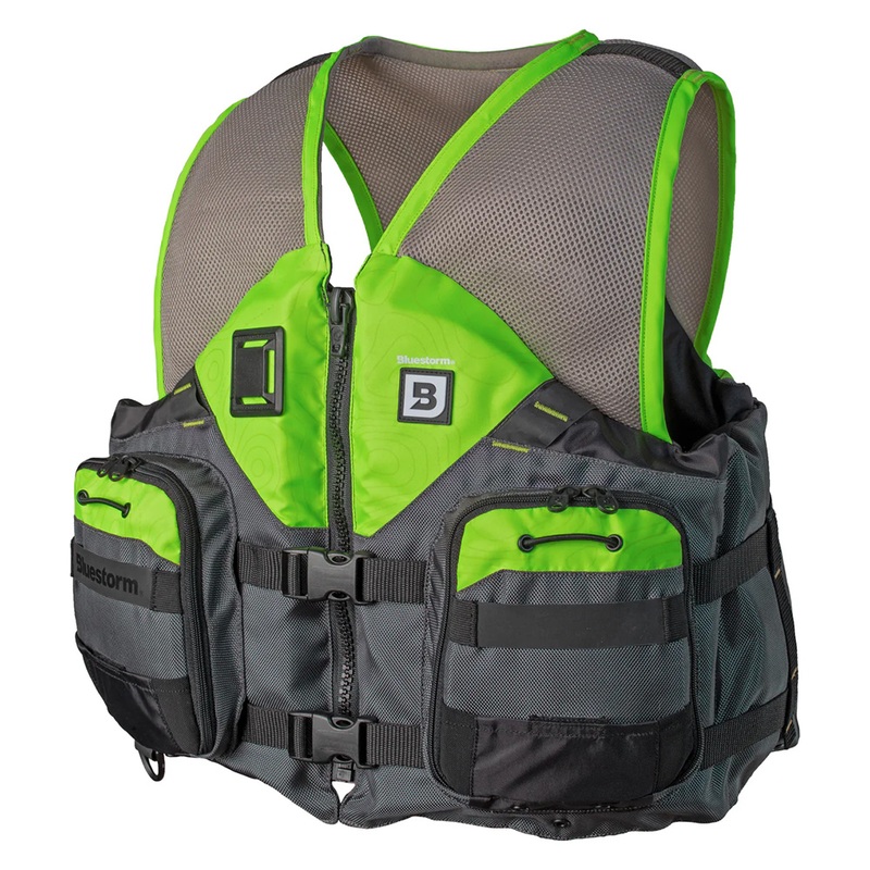 Bluestorm Sportsman Adult Mesh Fishing Life Jacket  Hi-Vis  S/M  Boat Box