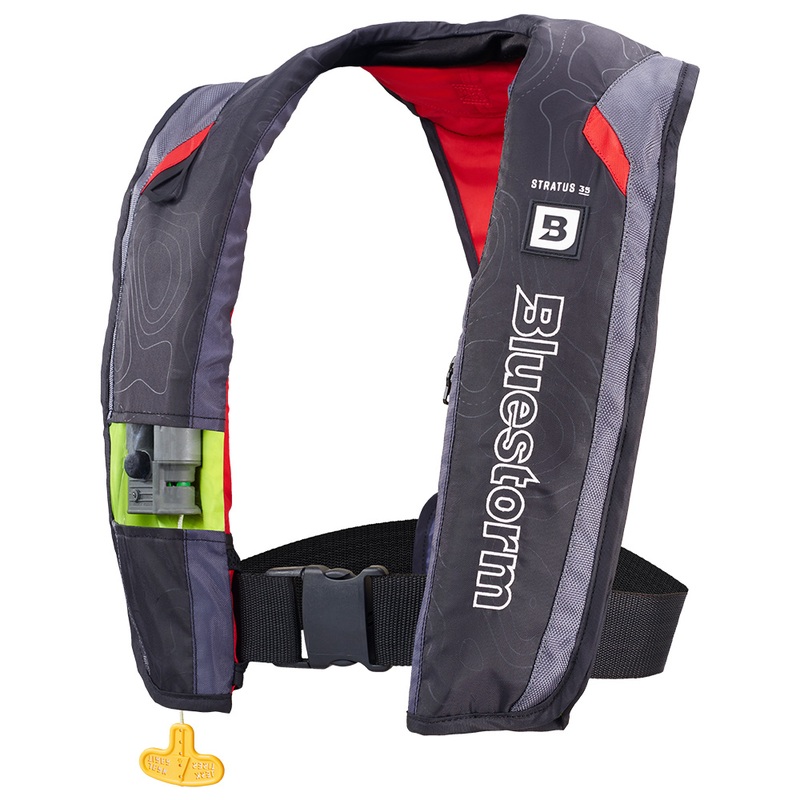 Bluestorm Stratus 35 Auto Type II Inflatable PFD  Red  Boat Box
