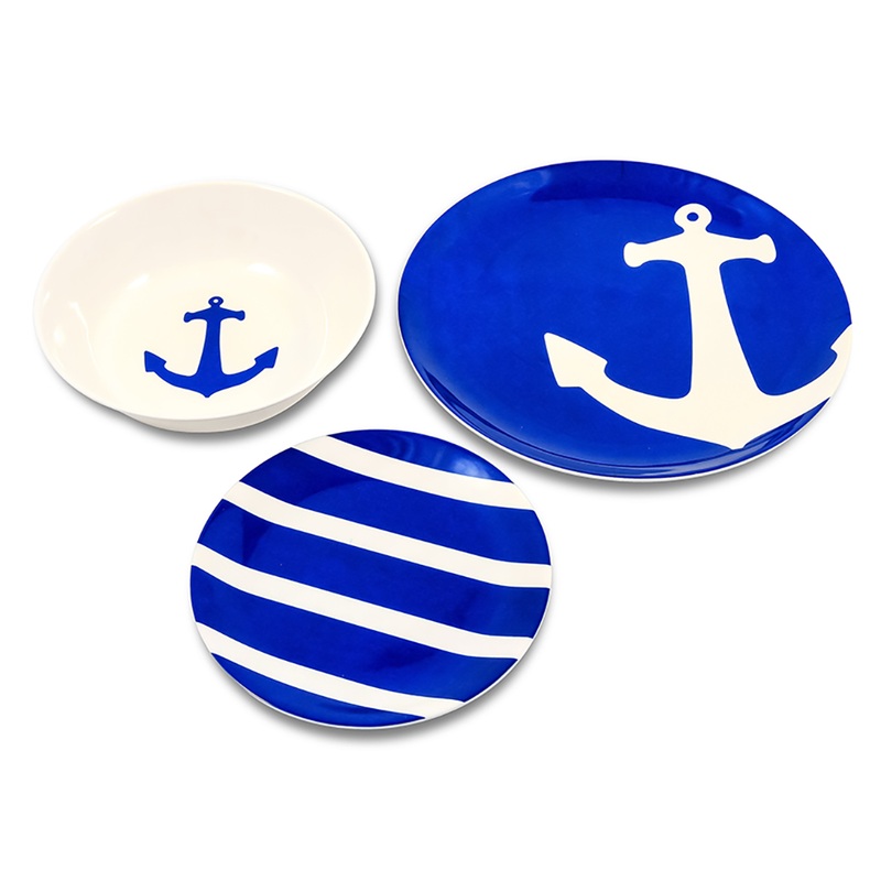 Camco 12-Piece Dinnerware Set  BPA Free  Serves 4  Boat Box