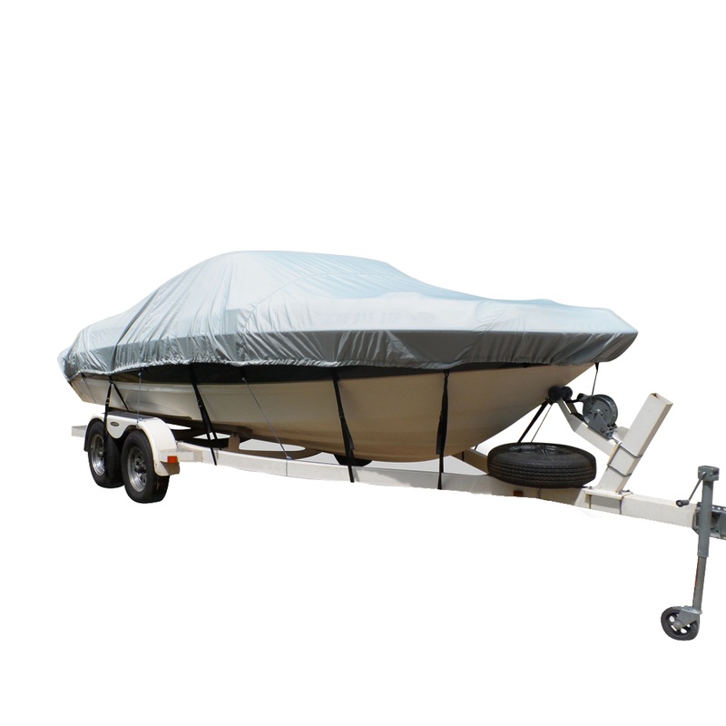 Carver Flex-Fit PRO Polyester Size 11 Boat Cover f/V-Hull Center Console Fishing Boats  Grey  Boat Box