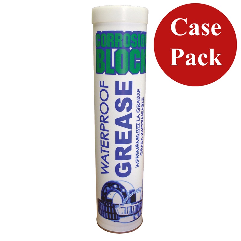 Corrosion Block High Performance Waterproof Grease  14oz Cartridge  Non-Hazmat, Non-Flammable & Non-Toxic *Case of 10*  Boat Box