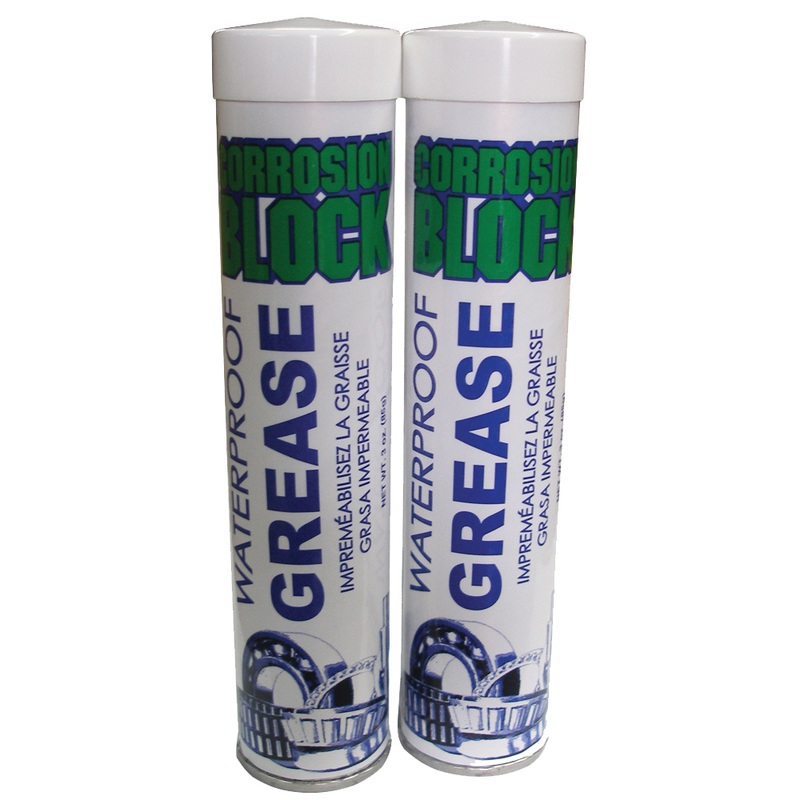 Corrosion Block High Performance Waterproof Grease  (2) 3oz Cartridges  Non-Hazmat, Non-Flammable & Non-Toxic  Boat Box